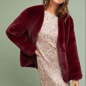 Like new Moon River burgundy faux fur coat